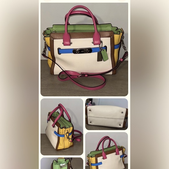 COACH COLOR BLOCK SATCHEL - Picture 2 of 5